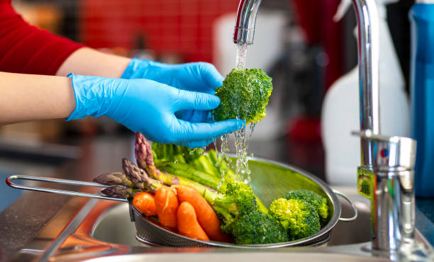 washing vegetables